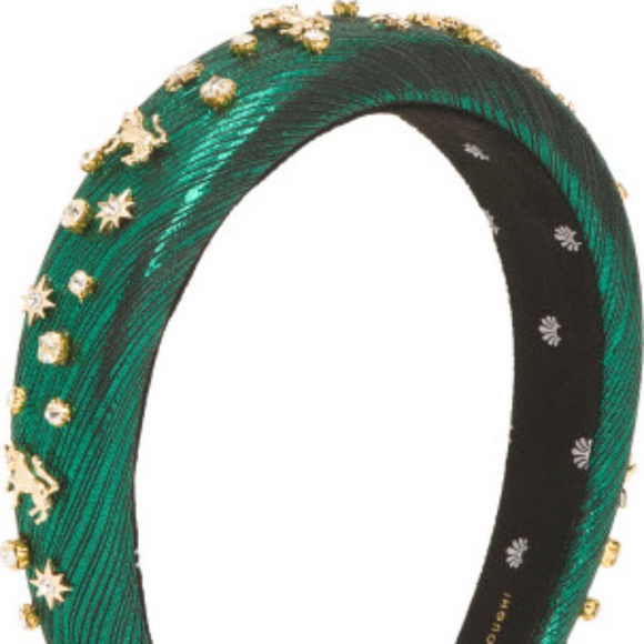 Lele Sadoughi Zodiac Taurus Alice Headband Emerald Green NWT wicked - Picture 2 of 8